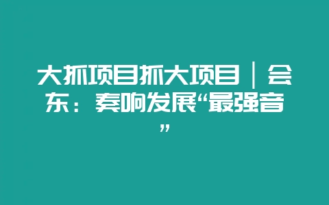 大抓项目抓大项目│会东：奏响发展“最强音”-会东网