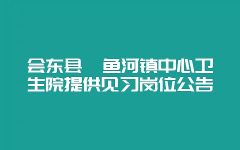 会东县鲹鱼河镇中心卫生院提供见习岗位公告插图