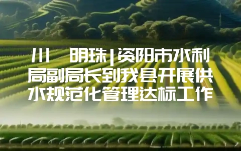 川滇明珠|资阳市水利局副局长到我县开展供水规范化管理达标工作插图 川滇明珠|资阳市水利局副局长到我县开展供水规范化管理达标工作插图