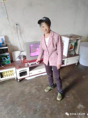 会东法院为火头村监测户赠送电视接收机插图1