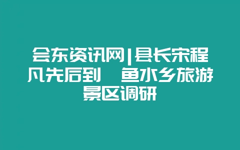 会东资讯网|县长宋程凡先后到鲹鱼水乡旅游景区调研插图 会东资讯网|县长宋程凡先后到鲹鱼水乡旅游景区调研插图