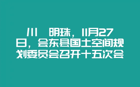 川滇明珠,11月27日,会东县国土空间规划委员会召开十五次会议-会东网