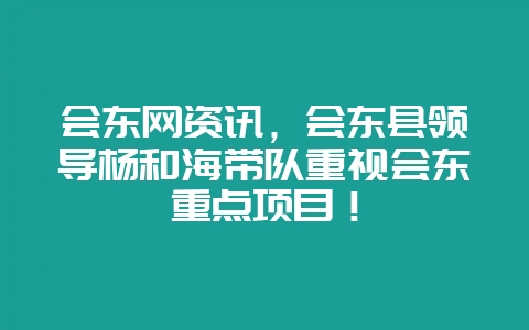 会东网资讯,会东县领导杨和海带队重视会东重点项目!-会东网
