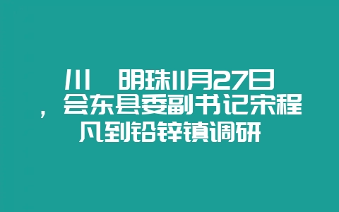 川滇明珠11月27日,会东县委副书记宋程凡到铅锌镇调研-会东网