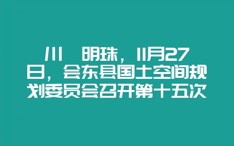 川滇明珠，11月27日，会东县国土空间规划委员会召开第十五次会议-会东网