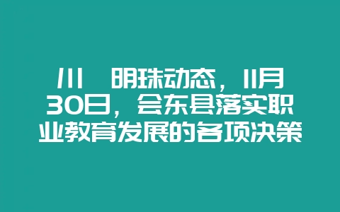川滇明珠动态,11月30日,会东县落实职业教育发展的各项决策部署插图 川滇明珠动态,11月30日,会东县落实职业教育发展的各项决策部署插图