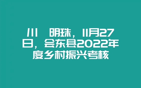 川滇明珠,11月27日,会东县2022年度乡村振兴考核-会东网