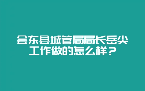 会东县城管局局长岳尖工作做的怎么样？-会东网
