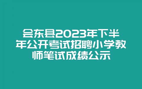 会东县2023年下半年公开考试招聘小学教师笔试成绩公示-会东网