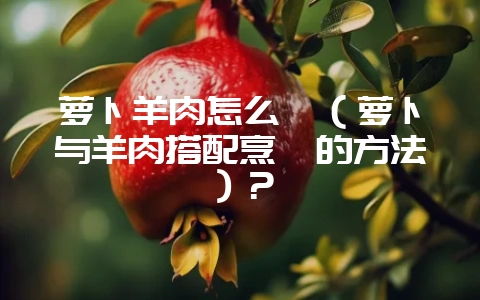 萝卜羊肉怎么炖（萝卜与羊肉搭配烹饪的方法）？-会东网