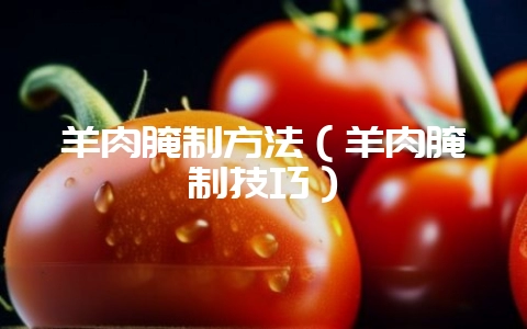 羊肉腌制方法（羊肉腌制技巧）-会东网