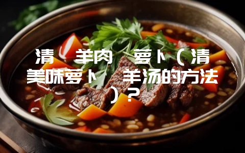 清炖羊肉炖萝卜（清炖美味萝卜炖羊汤的方法）？-会东网