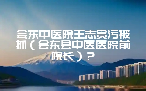 会东中医院王志贪污被抓(会东县中医医院前院长)?插图 会东中医院王志贪污被抓(会东县中医医院前院长)?插图