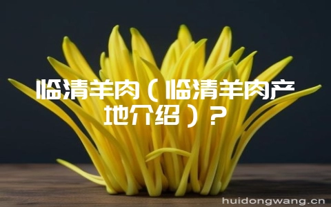 临清羊肉（临清羊肉产地介绍）？-会东网