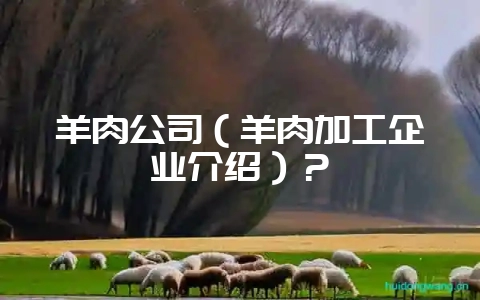 羊肉公司（羊肉加工企业介绍）？-会东网