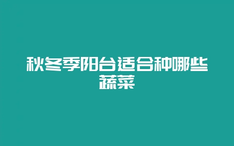 秋冬季阳台适合种哪些蔬菜-会东网