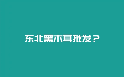 东北黑木耳批发?-会东网
