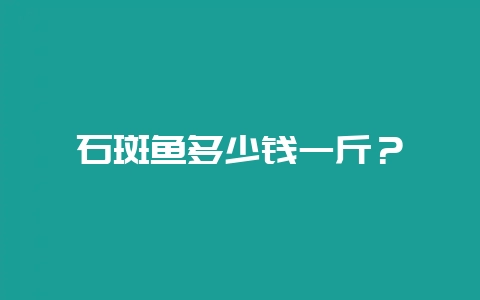 石斑鱼多少钱一斤？-会东网