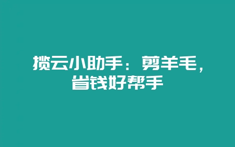 揽云小助手：剪羊毛，省钱好帮手-会东网