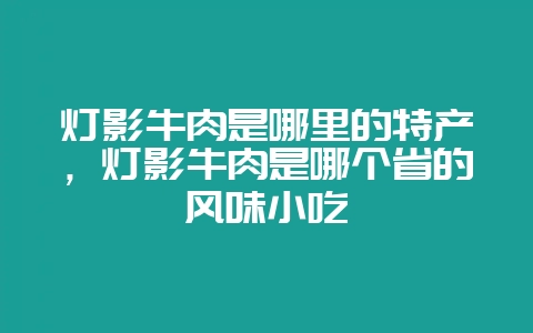 灯影牛肉是哪里的特产,灯影牛肉是哪个省的风味小吃-会东网