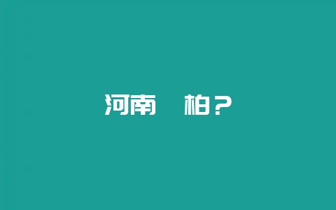 河南桧柏？-会东网