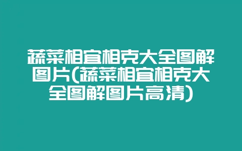 蔬菜相宜相克大全图解图片(蔬菜相宜相克大全图解图片高清)-会东网