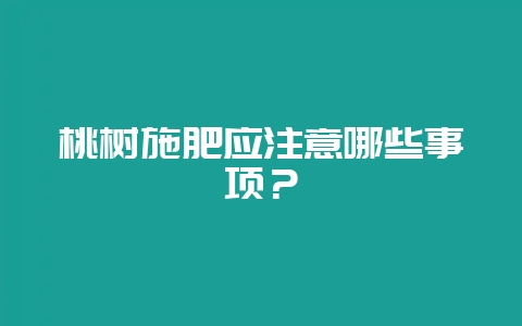 桃树施肥应注意哪些事项?-会东网