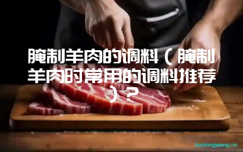 腌制羊肉的调料（腌制羊肉时常用的调料推荐）？-会东网