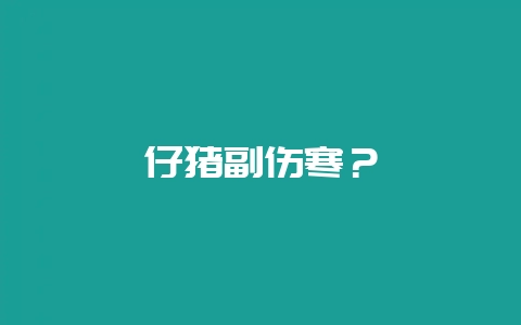 仔猪副伤寒？-会东网