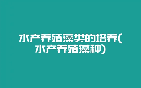 水产养殖藻类的培养(水产养殖藻种)-会东网