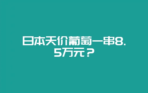 日本天价葡萄一串8.5万元？-会东网