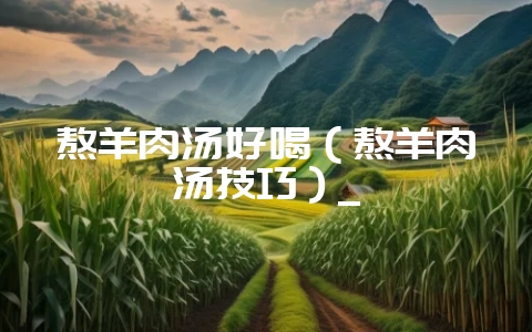 熬羊肉汤好喝（熬羊肉汤技巧）_-会东网