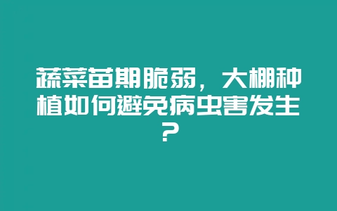 蔬菜苗期脆弱，大棚种植如何避免病虫害发生？-会东网