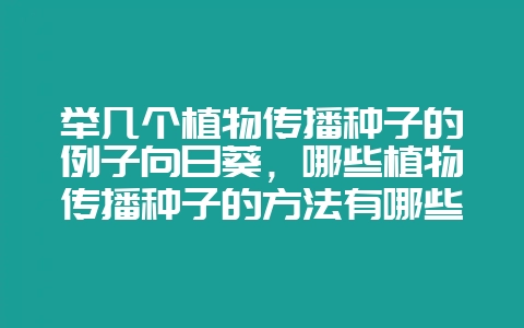 举几个植物传播种子的例子向日葵，哪些植物传播种子的方法有哪些-会东网