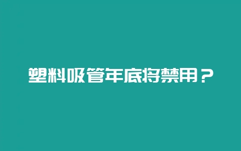 塑料吸管年底将禁用？-会东网
