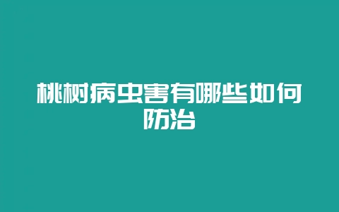 桃树病虫害有哪些如何防治-会东网