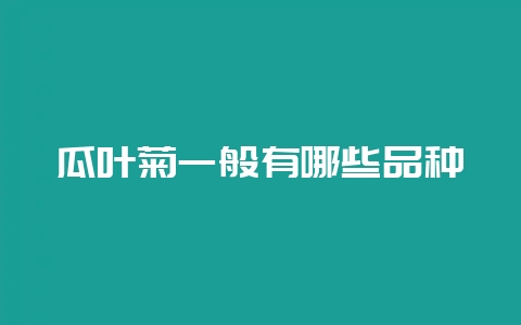 瓜叶菊一般有哪些品种-会东网
