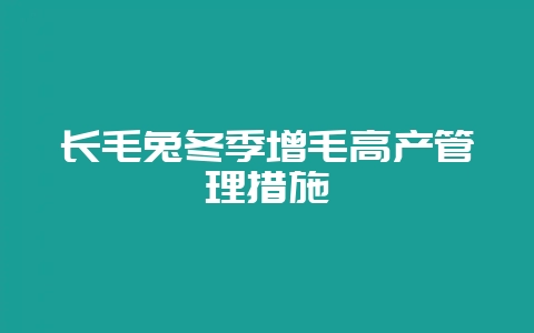 长毛兔冬季增毛高产管理措施-会东网