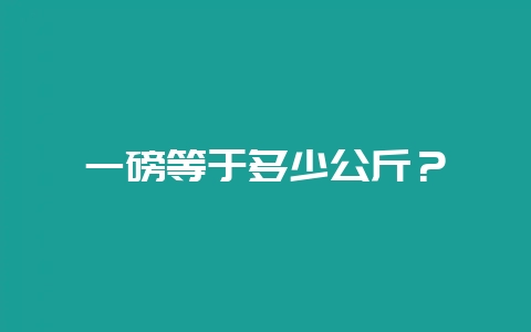 一磅等于多少公斤？-会东网