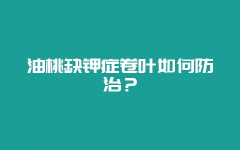 油桃缺钾症卷叶如何防治？-会东网