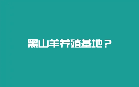 黑山羊养殖基地?-会东网