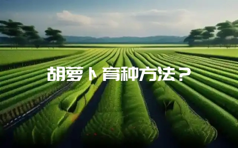 胡萝卜育种方法?插图 胡萝卜育种方法?插图