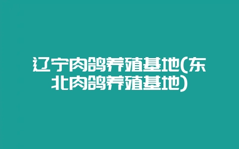 辽宁肉鸽养殖基地(东北肉鸽养殖基地)-会东网