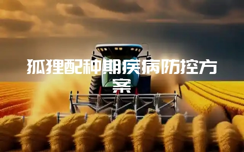 狐狸配种期疾病防控方案-会东网