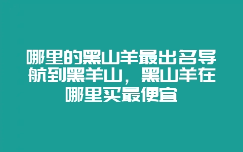 哪里的黑山羊最出名导航到黑羊山，黑山羊在哪里买最便宜-会东网