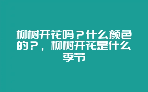 柳树开花吗？什么颜色的？，柳树开花是什么季节-会东网