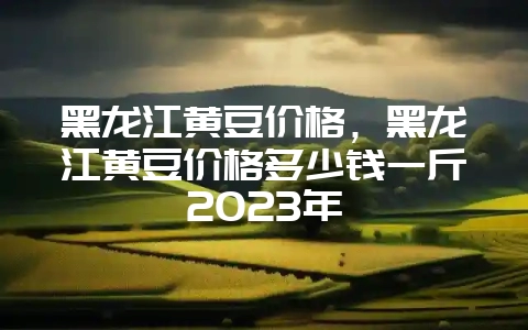 黑龙江黄豆价格，黑龙江黄豆价格多少钱一斤2023年-会东网