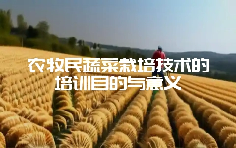 农牧民蔬菜栽培技术的培训目的与意义-会东网
