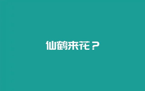 仙鹤来花？-会东网