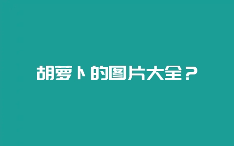 胡萝卜的图片大全？-会东网